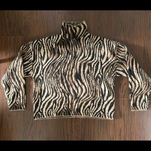 Zara - Mock Neck Animal Print Sweater